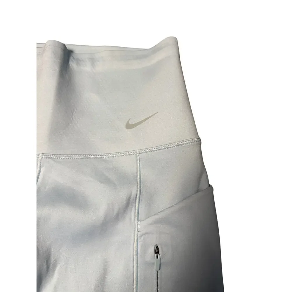 Nike Go Firm Support Cropped High Waist Legging Blue NEW